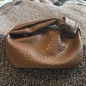Brown Woven Leather Handbag